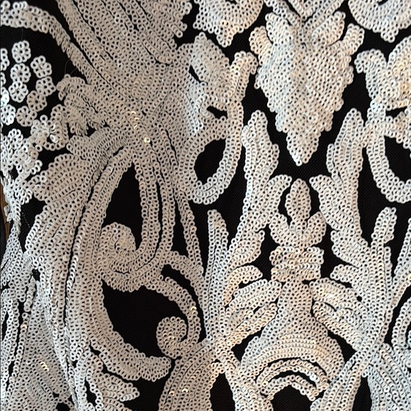 B Darlin Black and White Backless Dress sequins 13 14 - Picture 2 of 3